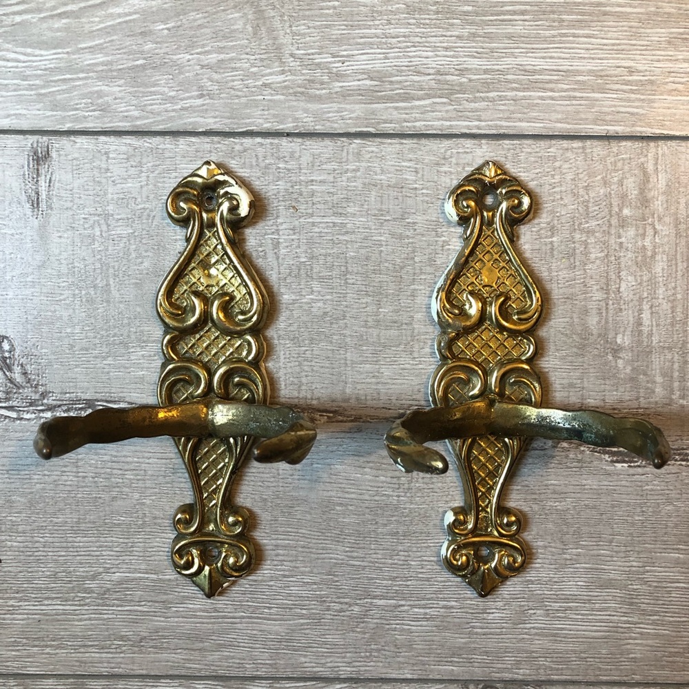 Twin Brass Curtain Holders